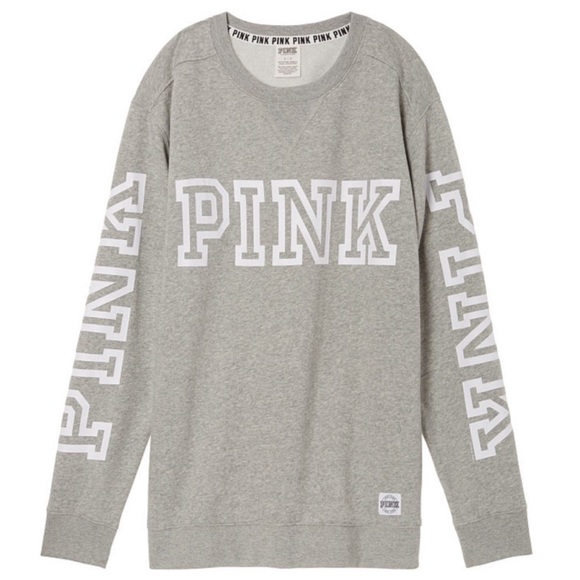 PINK Victoria's Secret Tops - Victoria Secret VS Pink Campus Crew Sweatshirt